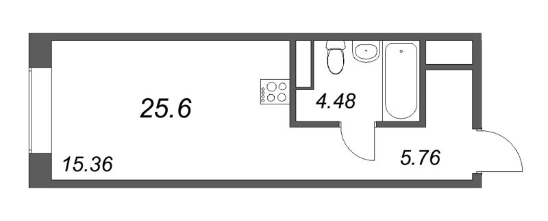 Студия 26,2 м²