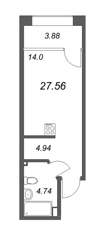 Студия 28,5 м²