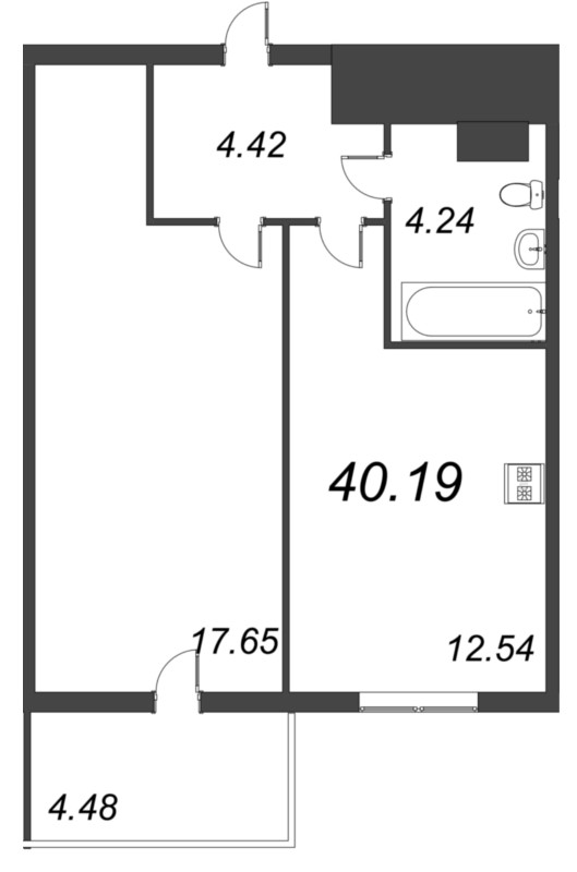 1 ккв 40,2 м²