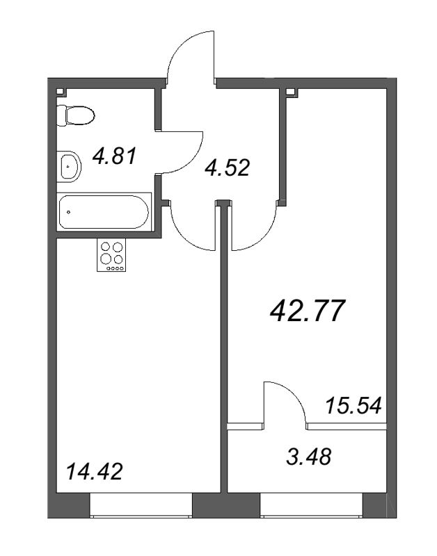 1 ккв 44,3 м²