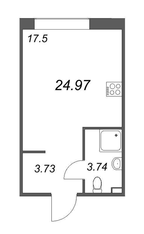 Студия 26,2 м²