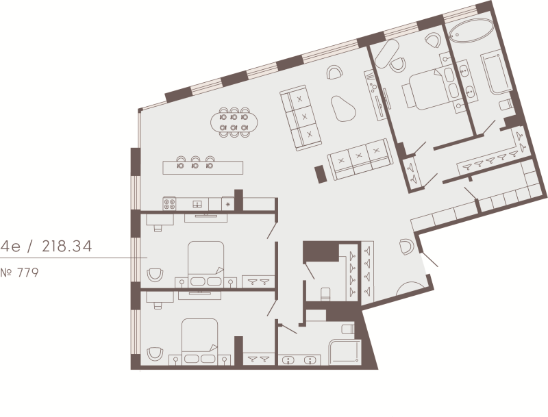 4 ккв (Евро) 218,3 м²