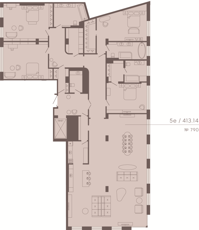 5 ккв (Евро) 413,1 м²