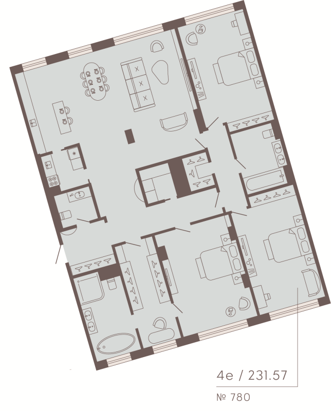 4 ккв (Евро) 231,6 м²