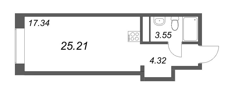 Студия 28,4 м²