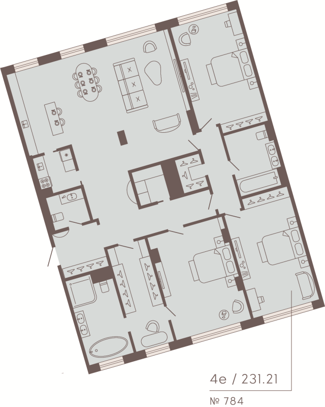 4 ккв (Евро) 231,2 м²
