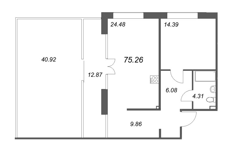 2 ккв (Евро) 113,9 м²