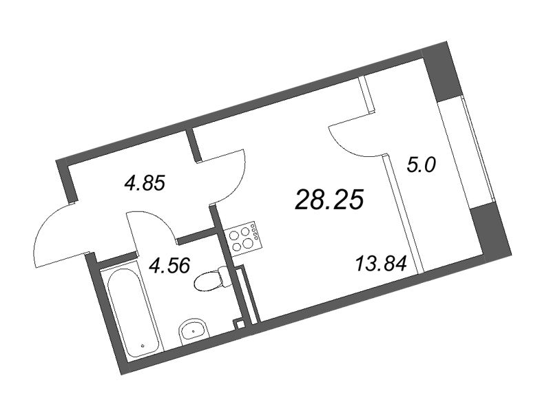 Студия 28,9 м²