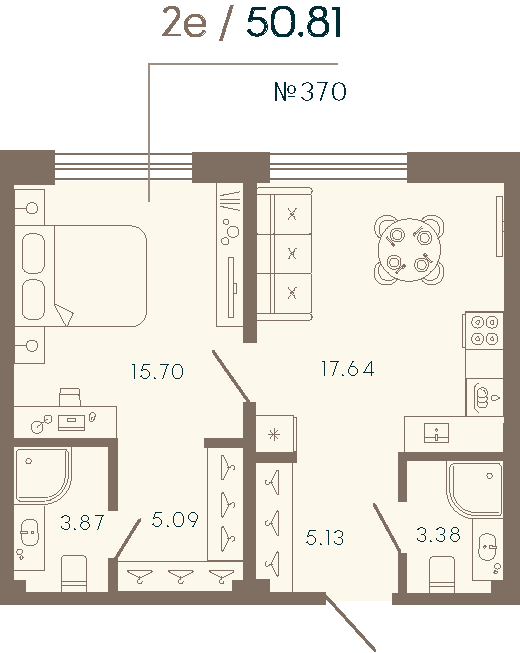 2 ккв (Евро) 50,8 м²
