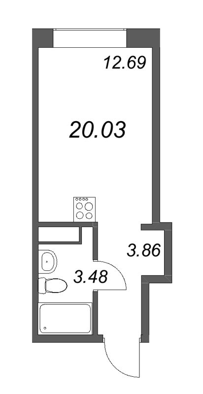 Студия 20,5 м²