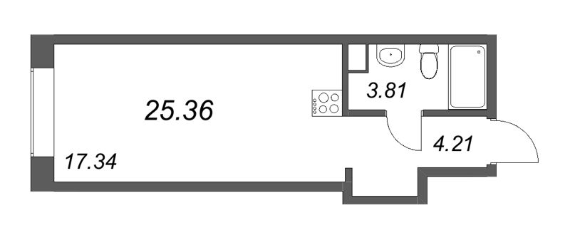 Студия 26,2 м²