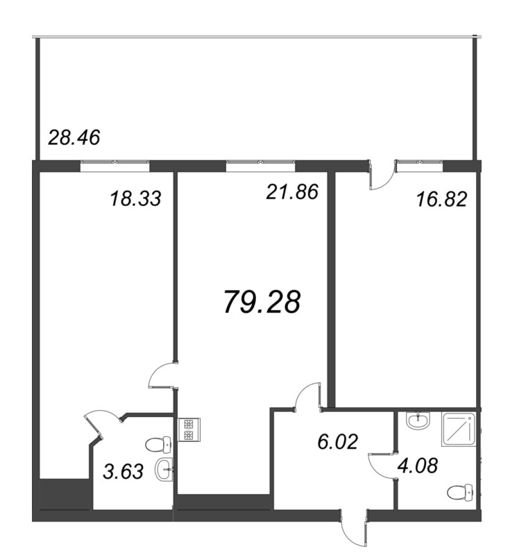 3 ккв (Евро) 79,3 м²