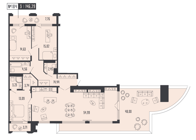 4 ккв (Евро) 146,3 м²