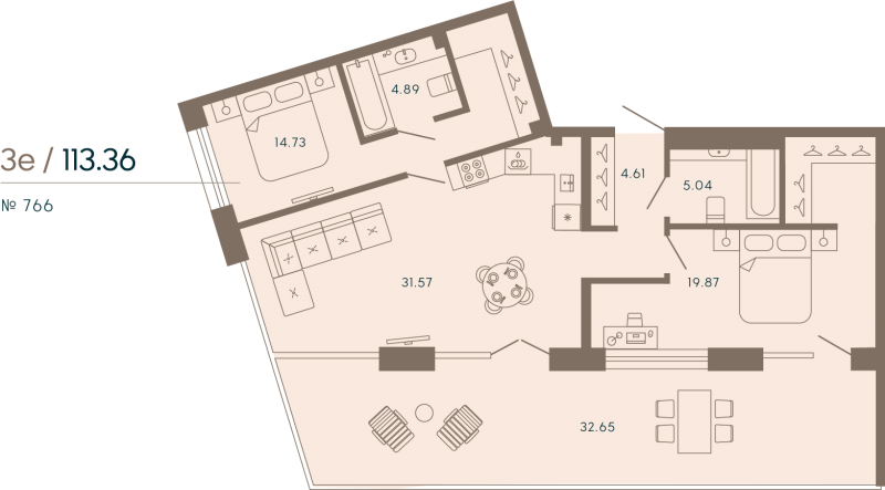 3 ккв (Евро) 113,4 м²