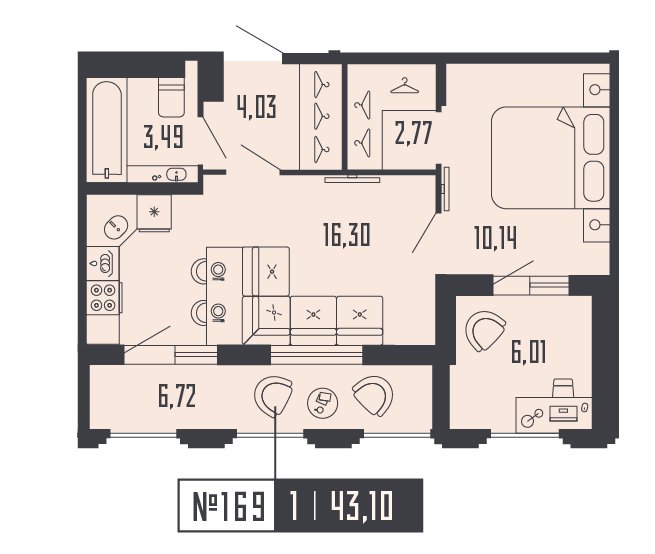 2 ккв (Евро) 43,1 м²