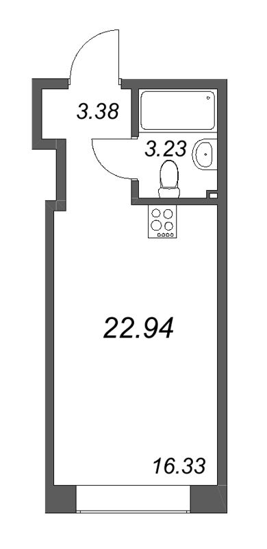 Студия 23,7 м²
