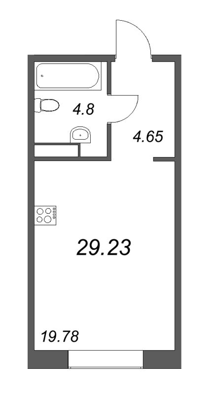 Студия 30,1 м²