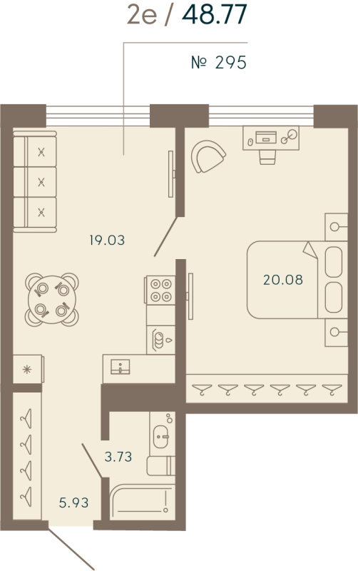 2 ккв (Евро) 48,8 м²