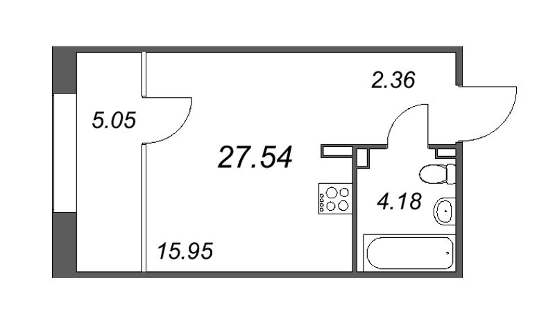 Студия 28,2 м²