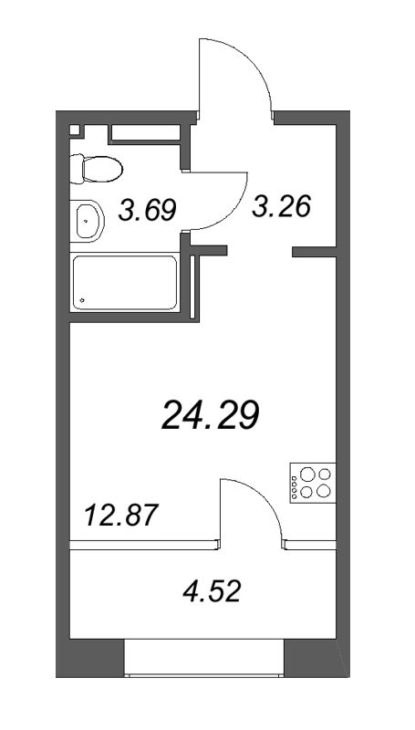 Студия 24,9 м²