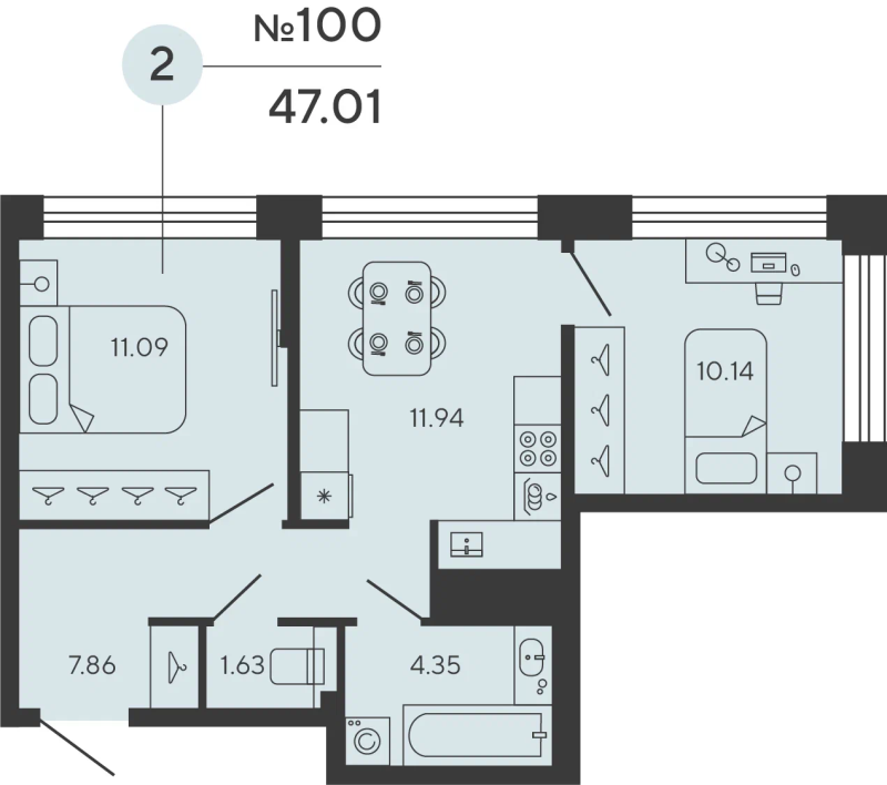 2 ккв 47 м²