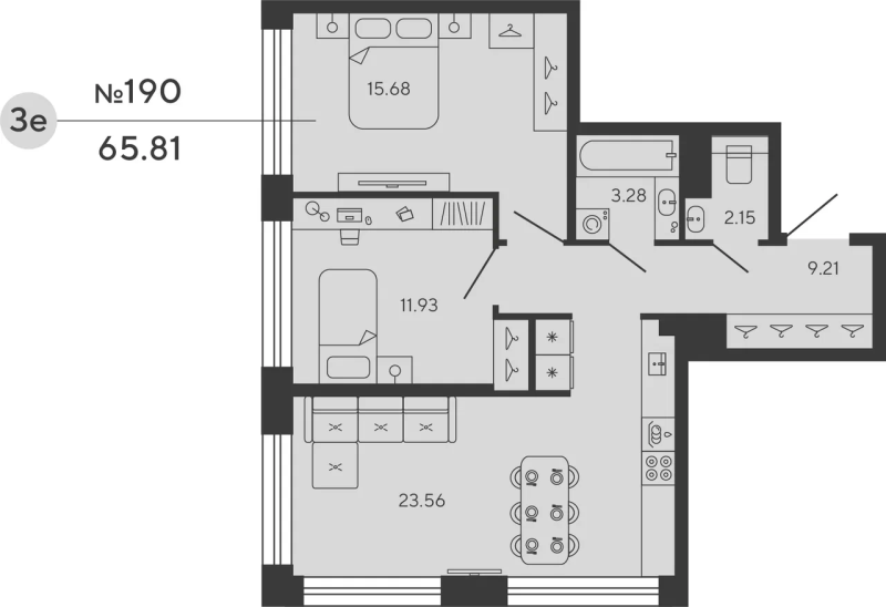 3 ккв (Евро) 65,8 м²