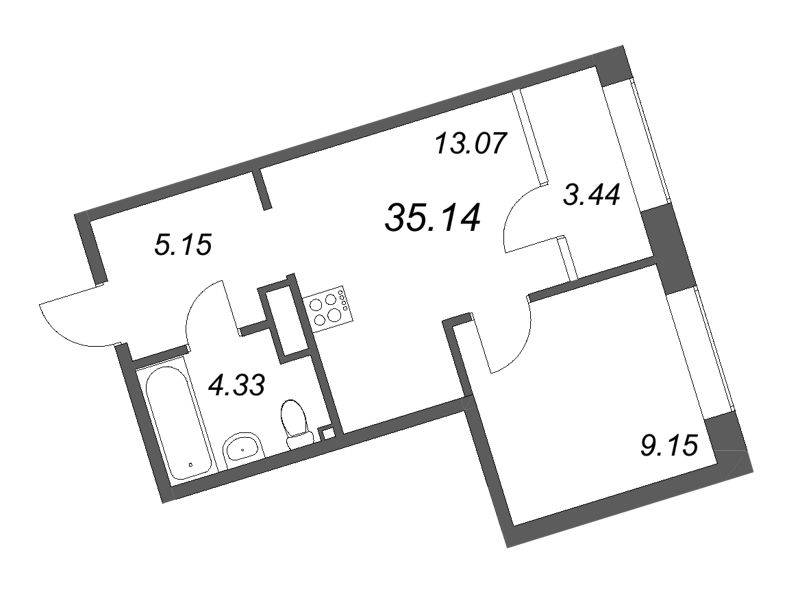2 ккв (Евро) 35,1 м²