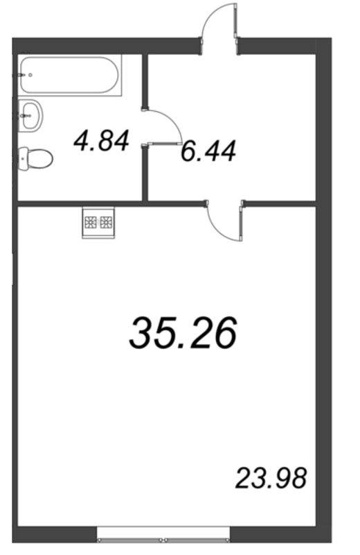 Студия 35,3 м²