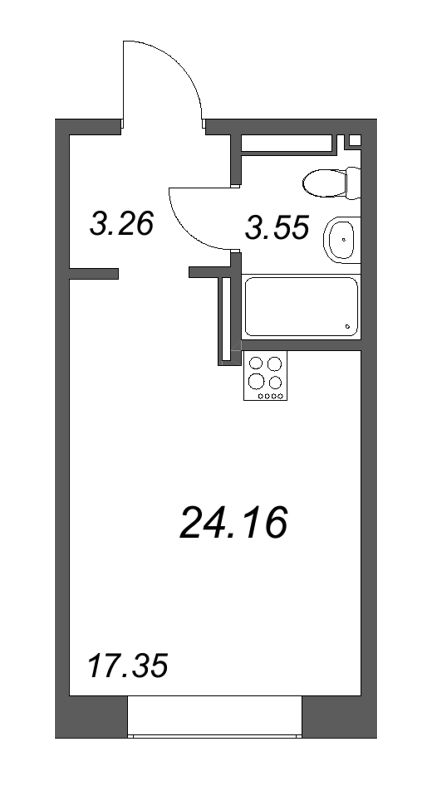 Студия 24,8 м²