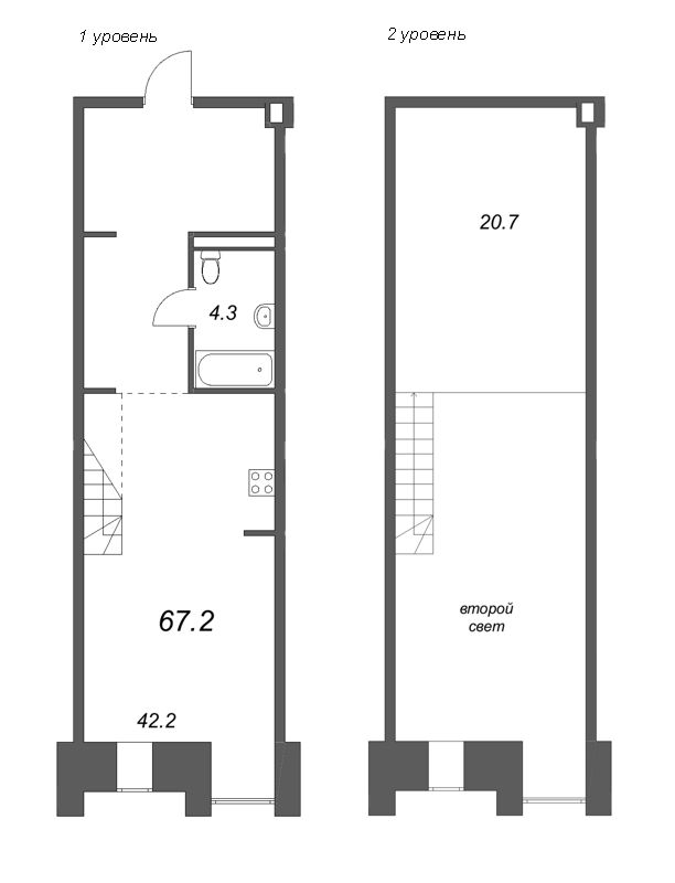 Студия 67,2 м²