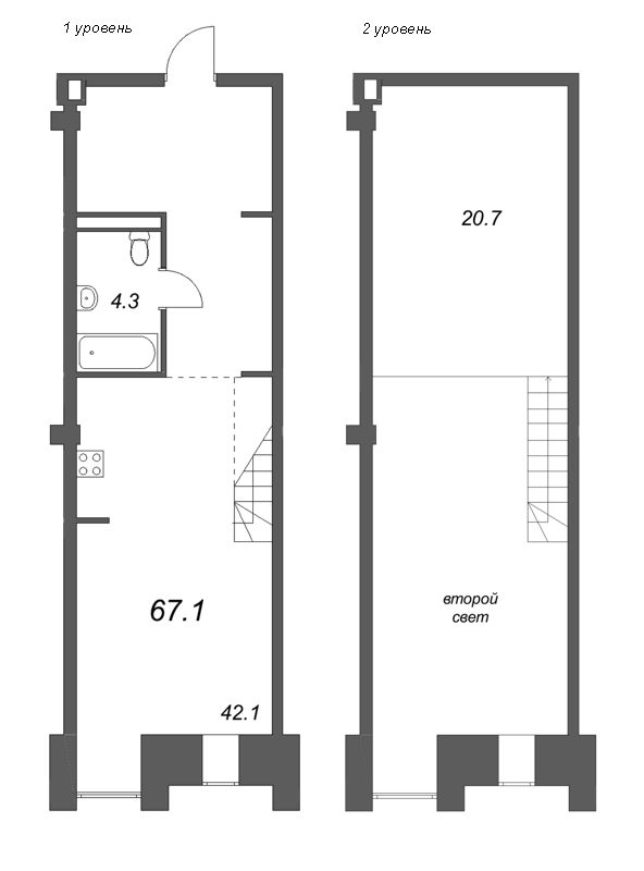 Студия 67,1 м²