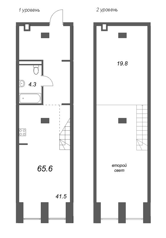 Студия 65,6 м²