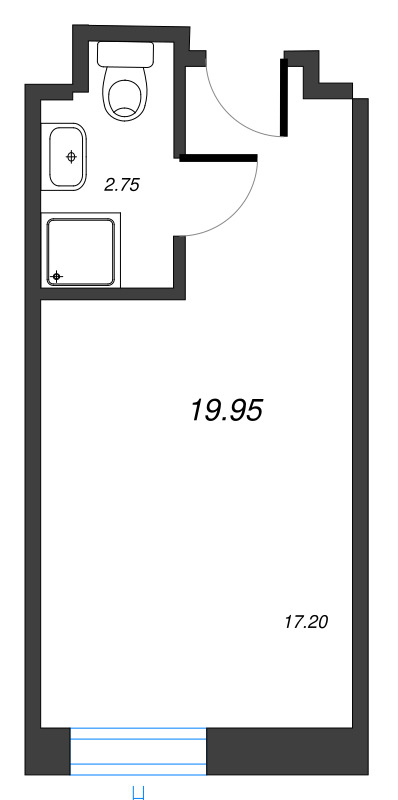 Студия 20,1 м²