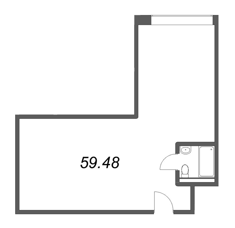 1 ккв 59,5 м²
