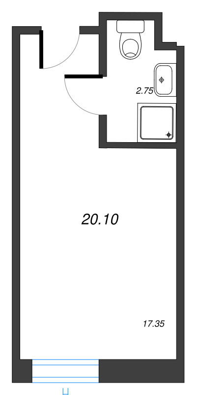 Студия 20,2 м²