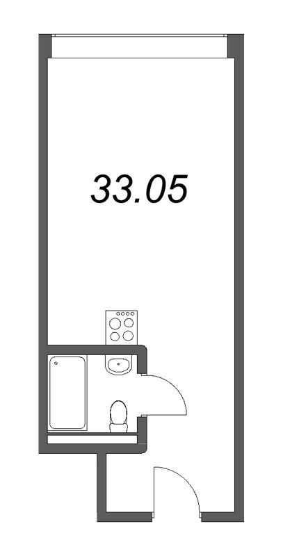 Студия 33,1 м²