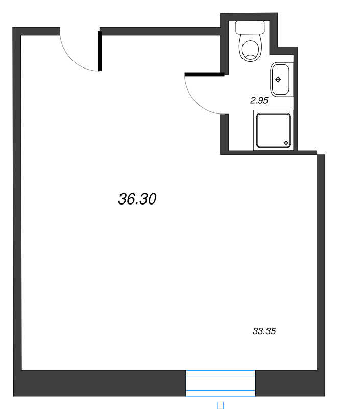 Студия 36,8 м²