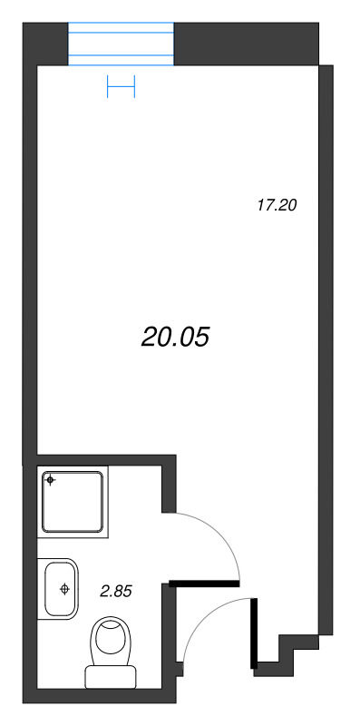 Студия 20,1 м²