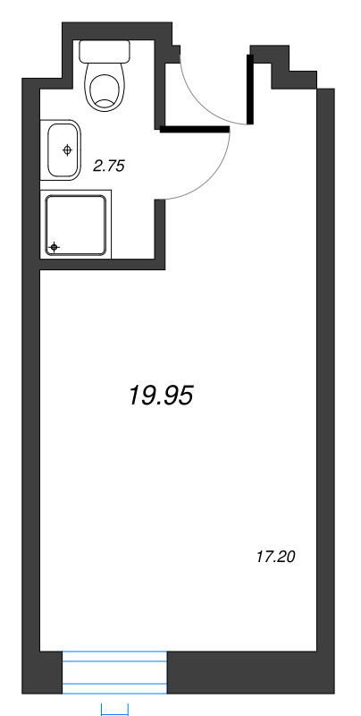 Студия 36,8 м²