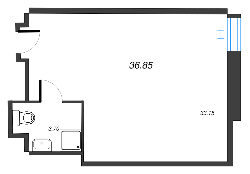 Студия 37,2 м²