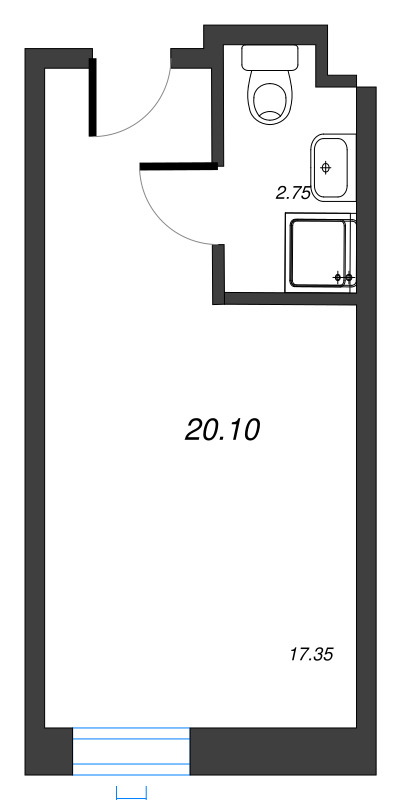 Студия 20,9 м²
