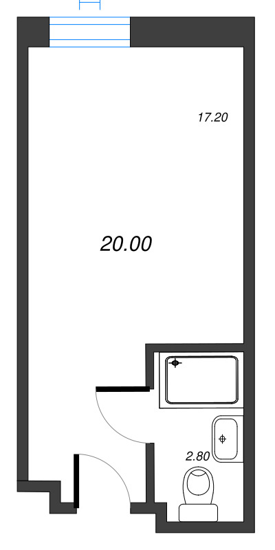 Студия 20,1 м²