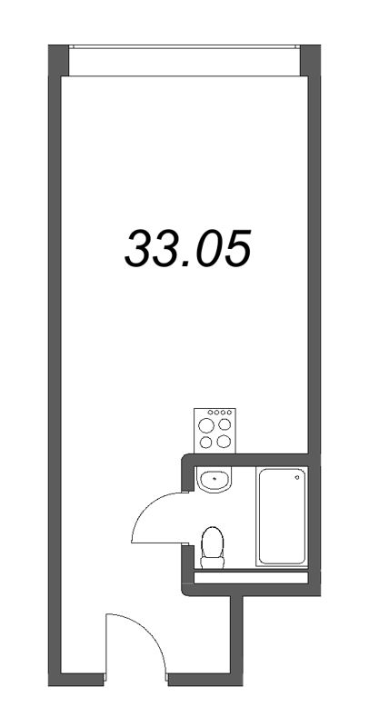 Студия 33,1 м²
