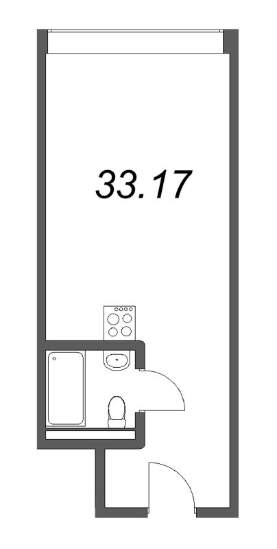Студия 33,2 м²