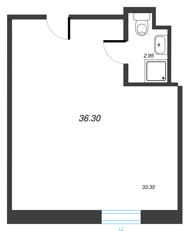 Студия 37,3 м²
