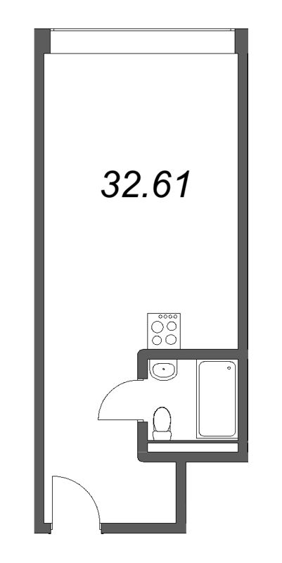 Студия 32,6 м²