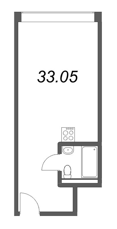 Студия 33,1 м²