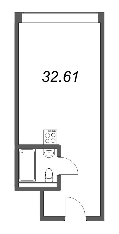 Студия 32,6 м²