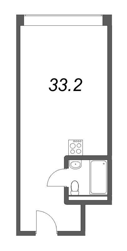 Студия 33,2 м²