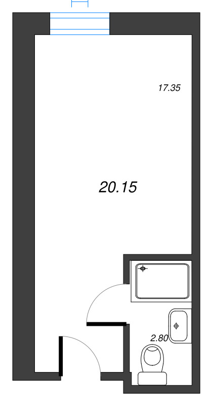 Студия 37 м²